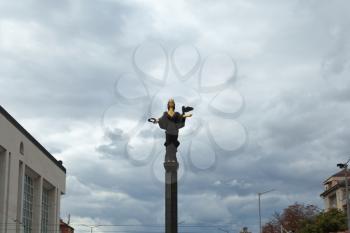 Sofia, Bulgaria - 9 October 2017: Statue of Sveta Sofia of a cloudy day