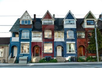 Toronto, Canada - 10 September 2017: typical semi-detached houses