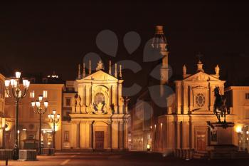 Piazza San Carlo during the night, Turin