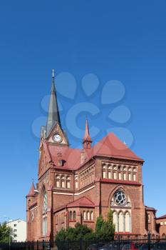 Jelgava, Latvia - 25 August 2019: Jelgava Roman Catholic Cathedral of the Virgin Mary