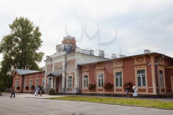 Haapsalu, Estonia - 18 August 2019: defunct railway station and currently Railway and Communications museum
