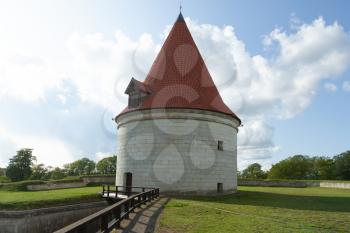 Kuressaare, Saaremaa, Estonia - 9 August 2019: The northern bastion tower at Kuressaare Castle