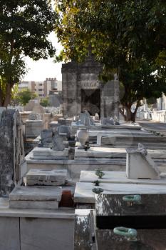 Havana, Cuba: 7 February 2015: Colon Cemetery general view