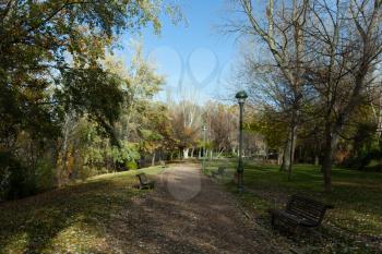 Parque Ribera De Castilla in autumn, Valladolid, Spain