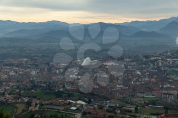 View of Oviedo with Palacio de Congresos from Monte Naranco, Spain