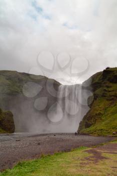 Skogafoss is a waterfall situated on the Skoga River in the south of Iceland at the cliffs of the former coastline.
