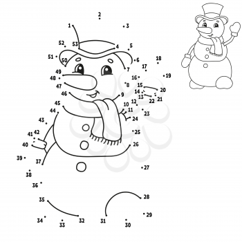 Dot to dot. Draw a line. Handwriting practice. Learning numbers for kids. Education worksheet. Activity coloring page. Cartoon style. With answer.