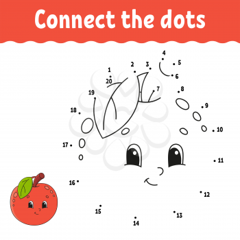 Dot to dot game. Draw a line. For kids. Activity worksheet. Coloring book. With answer. Cartoon character.