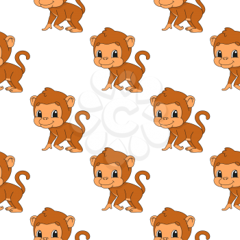 Color seamless pattern. Cartoon style. Bright design. For walpaper, poster, banner. Hand drawn. Vector illustration isolated on white background.