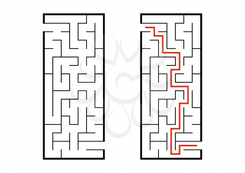 Abstact labyrinth. Educational game for kids. Puzzle for children. Maze conundrum. Find the right path. Vector illustration