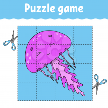 Puzzle game for kids education. Education developing worksheet. Game for kids. Activity page. Puzzle for children. Riddle for preschool. Simple flat isolated vector illustration in cute cartoon style
