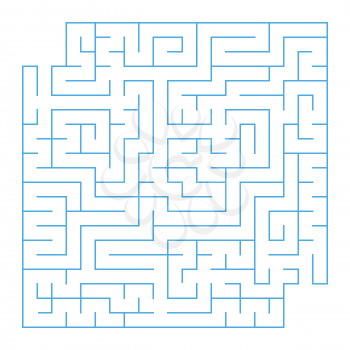 A square labyrinth with an entrance and an exit. Simple flat vector isolated illustration. With a place for your drawings.