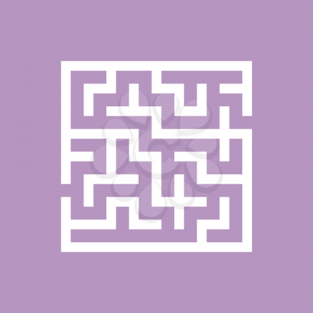 Abstract square maze. Game for kids. Puzzle for children. One entrance, one exit. Labyrinth conundrum. Flat vector illustration isolated on color background.