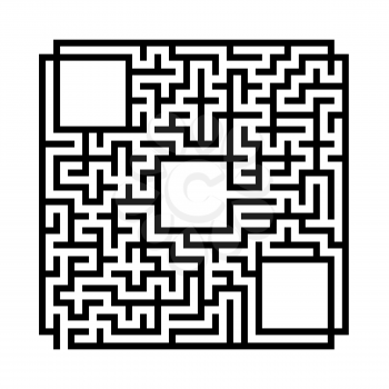 Abstract square maze. Game for kids. Puzzle for children.Labyrinth conundrum. Flat vector illustration isolated on white background. With place for your image