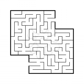 Color square maze. Game for kids. Puzzle for children. Labyrinth conundrum. Flat vector illustration isolated on white background. With place for your image