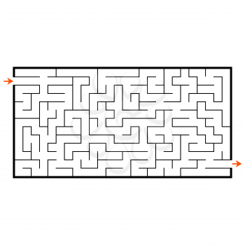 Abstract rectangular maze. Game for kids. Puzzle for children. Labyrinth conundrum. Flat vector illustration isolated on white background