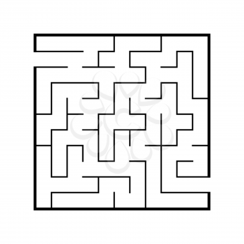 Abstract square maze. Game for kids. Puzzle for children. One entrance, one exit. Labyrinth conundrum. Flat vector illustration isolated on white background