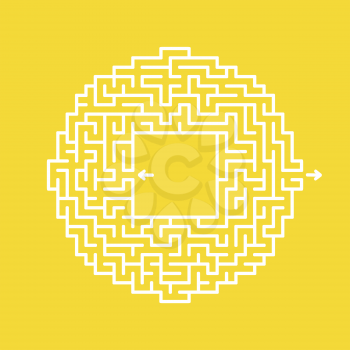 Abstract round maze. Game for kids and adults. Puzzle for children. Labyrinth conundrum. Flat vector illustration isolated on color background