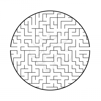Abstract round maze. Game for kids and adults. Puzzle for children. Labyrinth conundrum. Flat vector illustration isolated on white background