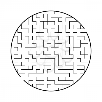 Abstract round maze. Game for kids and adults. Puzzle for children. Labyrinth conundrum. Flat vector illustration isolated on white background