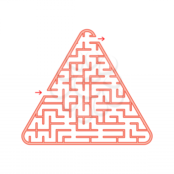 Color triangular labyrinth. An interesting and useful game for children. A simple flat vector illustration on a white background