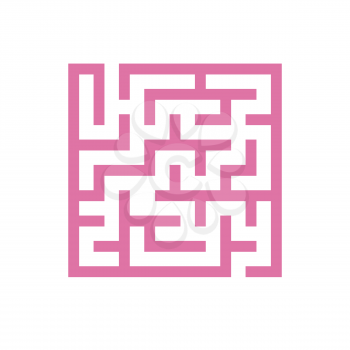 Abstract square maze. Game for kids. Puzzle for children. One entrance, one exit. Labyrinth conundrum. Flat vector illustration isolated on white background.
