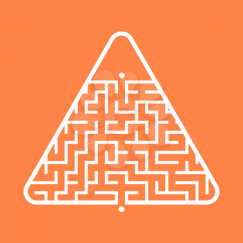 Abstract triangular labyrinth. Game for kids. Puzzle for children. One entrance, one exit. Labyrinth conundrum. Flat vector illustration isolated on color background. With place for your image