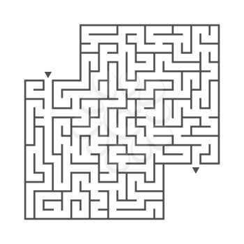 Abstract square maze. Game for kids. Puzzle for children. One entrance, one exit. Labyrinth conundrum. Flat vector illustration. With place for your image