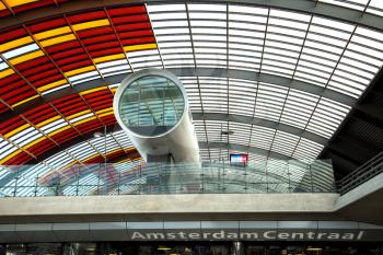 AMSTERDAM-NETHERLAND, Nov. 6, 2017:  Detail architectural of the train station in Amsterdam cetraal in Netherland