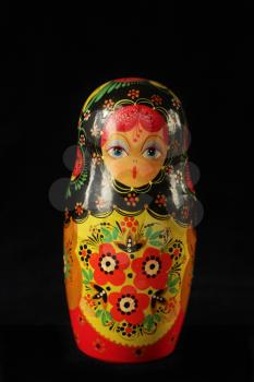 MONTREAL, CANADA - FEBRUARY 01, 2015: Russian doll on a black background