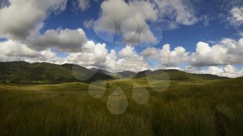 Beautiful mountains, land and cloudy sky near Lochailort, Scotland