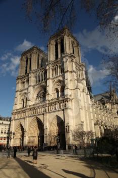 Cathedral Notre Dame de Paris in France by a nice day