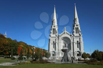 QUEBEC-CANADA 16 SEPT 2016: Basilica of Sainte-Anne-de-Beaupre during fall season in Quebec, Canada.  It has been credited by Catholic church with many miracles of curing the sick and disabled.