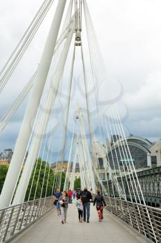 LONDON-UK, June 5, 2017:  Waterloo Bridge is a road and foot traffic bridge crossing the River Thames in London  Its name commemorates the victory of the British at the battle of Waterloo