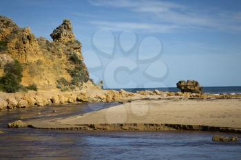 Yellow Sand rock and beach at Alreys inlet, Australia