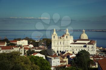 View of the Church or Monastery of Sao Vicente de Fora in Lisbon, Portugal