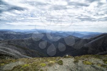 Beautiful view from mount Hotham on great alpine road in Victoria, Australia