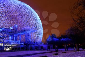 MONTREAL, CANADA - JANUARY 22, 2017: The Biosphere is a museum in Montreal dedicated to the environment. It was the pavilion of the United States during Universal exposition in 1967.