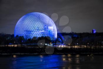 MONTREAL, CANADA - JANUARY 22, 2017: The Biosphere is a museum in Montreal dedicated to the environment. It was the pavilion of the United States during Universal exposition in 1967.