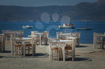 Restaurant with view on the sea in Greece