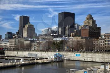 Downtown Montreal in Old port during spring time
