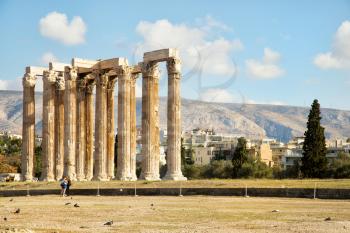 The Temple of Olympian Zeus is a monument of Greece and a former colossal temple at the centre of the Greek capital Athens