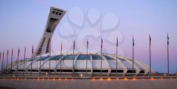 Montreal, Canada - Dec 17 2011: Olympic Stadium for 1976 Games. This is where Nadia Comeneci became the first female to score the perfect 10. Scoring changes in recent years mean that Gymnasts at the 2012 Olympics can never achieve a perfect mark.