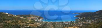 Panorama od Gialos beach in Sifnos island in cycladic in Greece
