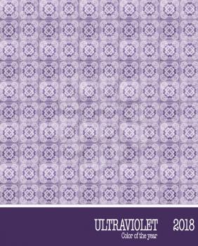 Collage of lilac tiles in Lisbon, Portugal repeated to create a seamless, tillable pattern.  Color of the year ultraviolet 2018.