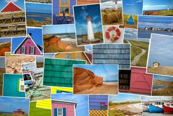 Collage from fabulous location of Magdalen island in Canada