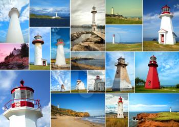 Collage of lighthouses from all around the world