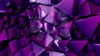 Royalty Free Video of Rotating Purple 3D Triangles 
