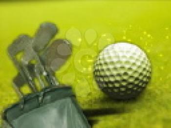 Royalty Free Video of a Golf Ball and Clubs